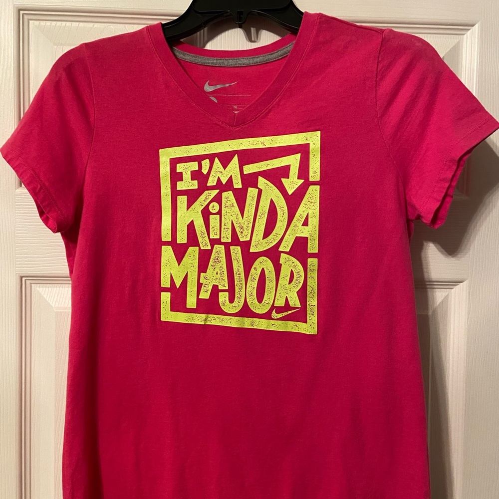 Nike Kids Pink and Yellow Graphic Tee
